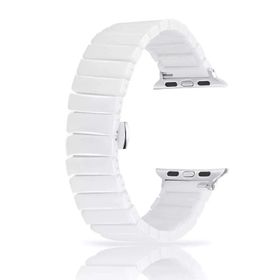 Gpack Apple Watch 4 5 40 mm Parlak Seramik Kaplama Metal ZR Beyaz Kordon