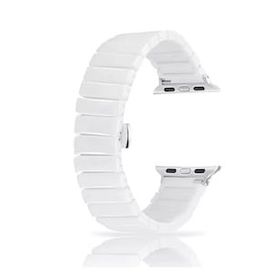 Gpack Apple Watch 4 5 40 mm Parlak Seramik Kaplama Metal ZR Beyaz Kordon