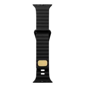 Gpack Apple Watch 4 5 42 mm Silikon Metal Tokalı Ayarlanabilir Krd73 Siyah Kordon