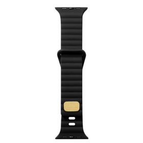 Gpack Apple Watch 4 5 42 mm Silikon Metal Tokalı Ayarlanabilir Krd73 Siyah Kordon