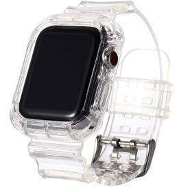 Gpack Apple Watch 4 5 44 mm Kalın Silikon Saatle Birleşik Renksiz Kordon