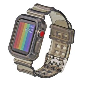 Gpack Apple Watch 4 5 44 mm Kalın Silikon Saatle Birleşik Renksiz Kordon