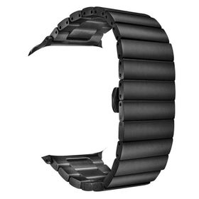 Gpack Apple Watch 42 mm Şık Tasarım Metal KRD 41 Siyah Kordon