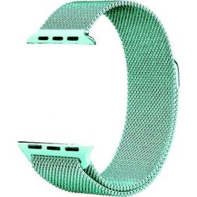Gpack Apple Watch 44 mm Kılıf Metal Kayış Hasır Turkuaz Kordon
