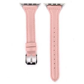 Gpack Apple Watch 6 44 mm Deri Renkli İnce Tasarım KRD 28 Pembe Kordon