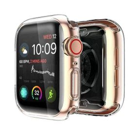 Gpack Apple Watch 6 44 mm Önü Kapalı Silikon Renksiz Şeffaf Kordon