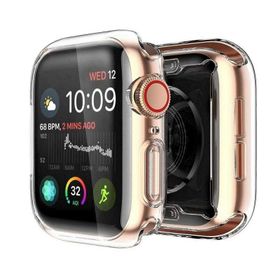 Gpack Apple Watch 6 44 mm Önü Kapalı Silikon Renksiz Şeffaf Kordon