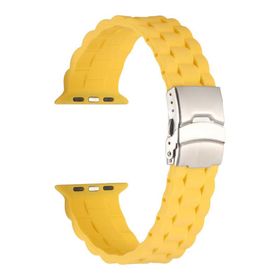 Gpack Apple Watch 7 41 mm KRD 72 Sarı Mat Silikon Ayarlanabilir Kordon