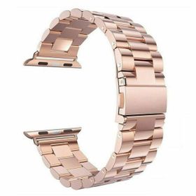 Gpack Apple Watch 7 41 mm Metal Sıralı Kordon KRD 04 Siyah Kordon