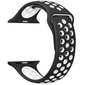 Gpack Apple Watch 7 45 mm Delikli Çift Renk Silikon Gri Koyu Kordon