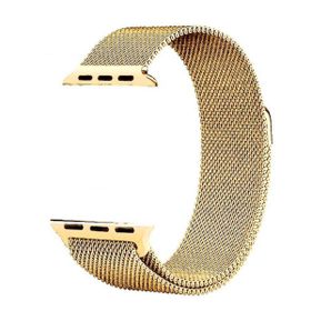 Gpack Apple Watch 7 45 mm Hasır Metal Örgülü Ayarlanabilir Lacivert Kordon