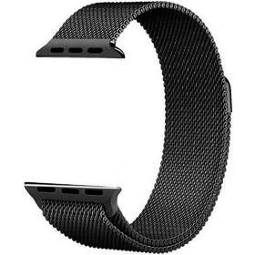 Gpack Apple Watch Se 2 2022 44 mm Hasır Metal Örgülü Ayarlanabilir Siyah Kordon