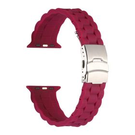 Gpack Apple Watch Series 3 4 5 44 mm KRD 72 Mürdüm Mat Silikon Ayarlanabilir Kordon