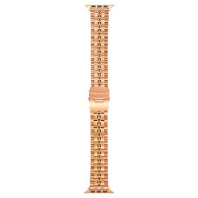 Gpack Apple Watch Series 3 4 5 44 mm KRD54 Siyah Mat Parlak Şerit Bakla Desenli Kordon