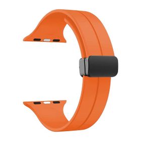 Gpack Apple Watch Series 3 4 5 44 mm KRD84 Siyah Ayalanabilir Mıknatıslı Mat Silikon Kordon