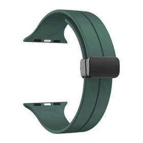 Gpack Apple Watch Series 3 4 5 44 mm KRD84 Siyah Ayalanabilir Mıknatıslı Mat Silikon Kordon