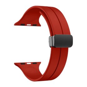 Gpack Apple Watch Series 3 4 5 44 mm KRD84 Siyah Ayalanabilir Mıknatıslı Mat Silikon Kordon