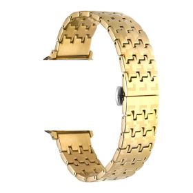 Gpack Apple Watch Series 3 4 5 44 mm KRD86 Gümüş Metal Zigzag Fit Tasarım Desenli Kordon