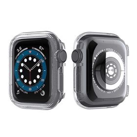 Gpack Apple Watch Series 3 4 5 6 44 mm Önü Arkası Açık Renkli Silikon Renksiz Kordon