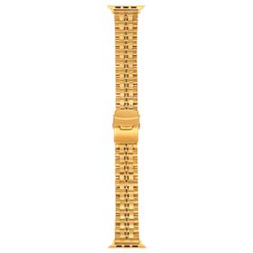 Gpack Apple Watch Series 8 41 mm KRD54 Siyah Mat Parlak Şerit Bakla Desenli Kordon