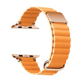 Gpack Apple Watch Series 8 41 mm KRD78 Siyah Strap Metal Toka PU Deri Kordon