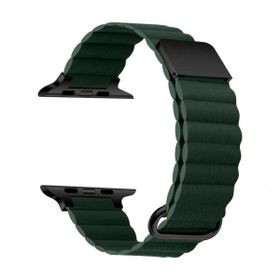 Gpack Apple Watch Series 8 41 mm KRD78 Siyah Strap Metal Toka PU Deri Kordon