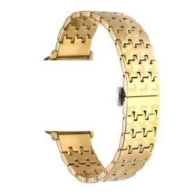 Gpack Apple Watch Series 8 41 mm KRD86 Siyah Metal Zigzag Fit Tasarım Desenli Kordon