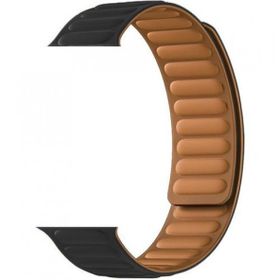 Gpack Apple Watch Series 8 45 mm Deri Mıknatıslı Gizli Mıknatıslı KRD 34 Kordon