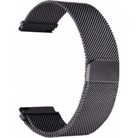 Gpack Garmin Forerunner 965 010-02809-10 Siyah Hasır Metal Örgülü Ayarlanabilir Kordon