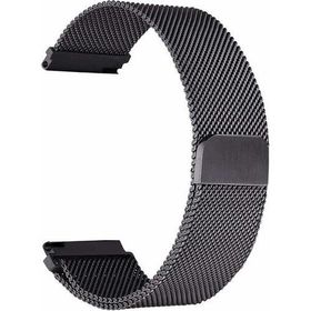 Gpack Garmin Forerunner 965 010-02809-10 Siyah Hasır Metal Örgülü Ayarlanabilir Kordon