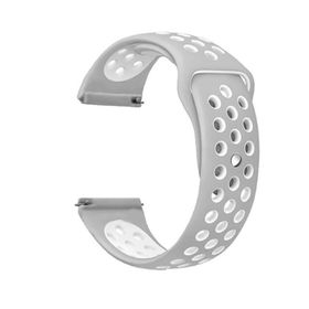 Gpack Google Ticwatch S2 Wear Os Delikli Çift Renk Silikon Gri Kordon