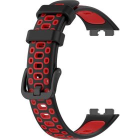 Gpack Huawei Band 8 Bordo Delikli Çift Renk Silikon Kordon