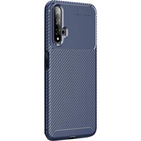 Gpack Huawei Honor 20 Negro Karbon Dizayn Nano Glass Lacivert Silikon Cep Telefonu Kılıf
