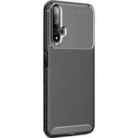 Gpack Huawei Honor 20 Negro Karbon Dizayn Nano Glass Siyah Silikon Cep Telefonu Kılıf