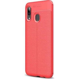 Gpack Huawei Honor 8c Niss Deri Görünümlü Kırmızı Silikon Kılıf