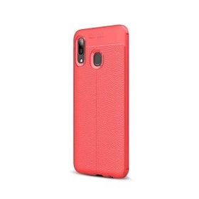 Gpack Huawei Honor 8c Niss Deri Görünümlü Kırmızı Silikon Kılıf