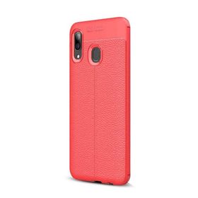 Gpack Huawei Honor 8c Niss Deri Görünümlü Kırmızı Silikon Kılıf