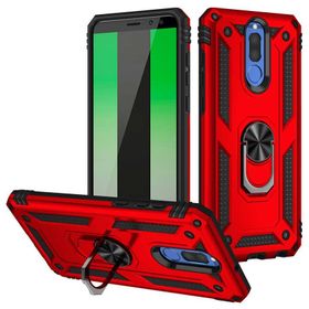 Gpack Huawei Mate 10 Lite Vega Tank Standlı Yüzüklü Mıknatıslı Kırmızı Kılıf