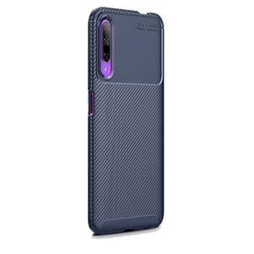 Gpack Huawei P Smart Pro 2019 Negro Karbon Dizayn Kahverengi Silikon Cep Telefonu Kılıf