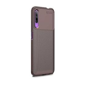 Gpack Huawei P Smart Pro 2019 Negro Karbon Dizayn Kahverengi Silikon Cep Telefonu Kılıf
