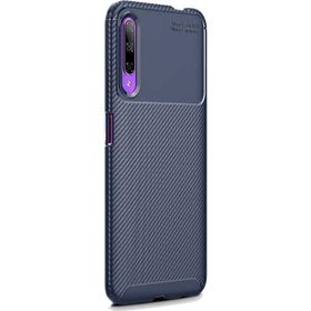 Gpack Huawei P Smart Pro 2019 Negro Karbon Dizayn Lacivert Silikon Cep Telefonu Kılıf