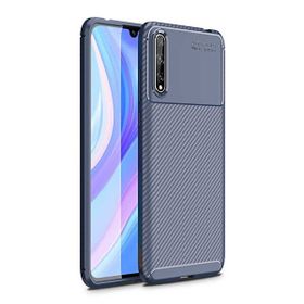 Gpack Huawei P Smart Pro 2019 Negro Karbon Dizayn Lacivert Silikon Cep Telefonu Kılıf