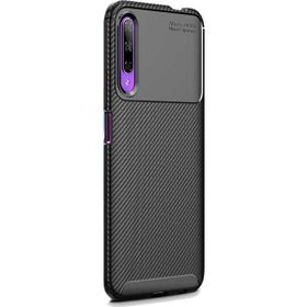 Gpack Huawei P Smart Pro 2019 Negro Karbon Dizayn Siyah Silikon Cep Telefonu Kılıf