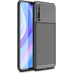 Gpack Huawei P Smart Pro 2019 Negro Karbon Dizayn Siyah Silikon Cep Telefonu Kılıf