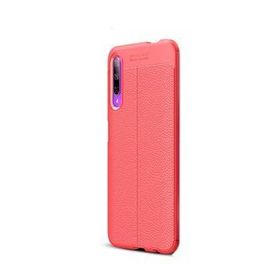 Gpack Huawei P Smart Pro 2019 Niss Deri Görünümlü Kırmızı Silikon Cep Telefonu Kılıf
