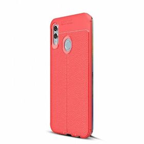 Gpack Huawei P Smart Pro 2019 Niss Deri Görünümlü Kırmızı Silikon Cep Telefonu Kılıf