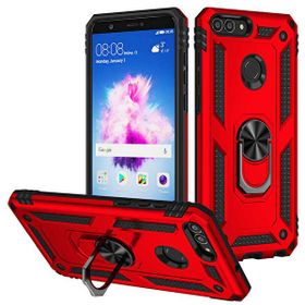 Gpack Huawei P Smart Vega Tank Standlı Yüzüklü Mıknatıslı Kırmızı Kılıf