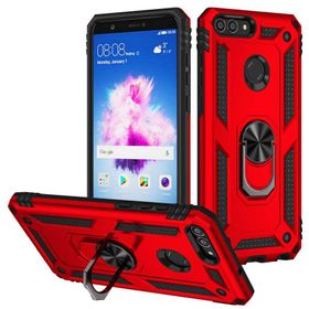 Gpack Huawei P Smart Vega Tank Standlı Yüzüklü Mıknatıslı Kırmızı Kılıf