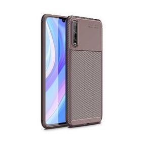 Gpack Huawei P Smart Z Negro Karbon Dizayn Nano Glass Kahverengi Silikon Cep Telefonu Kılıf