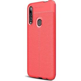 Gpack Huawei P Smart Z Niss Deri Görünümlü Nano Glass Kırmızı Silikon Cep Telefonu Kılıf